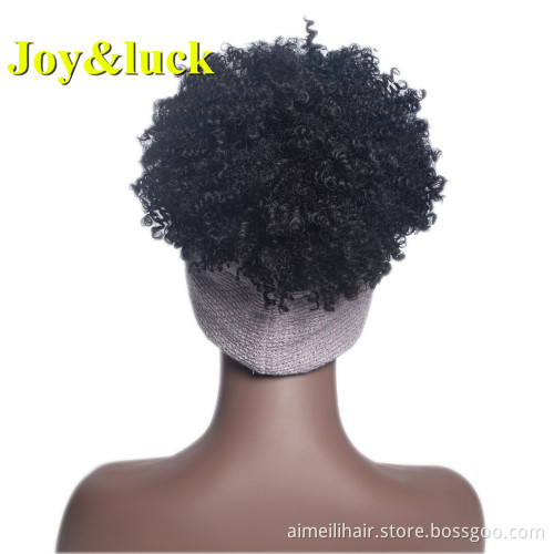 Head Band Wig for Black Women Ladies Scarf Hair Beige Hairband Black Short Afro Kinky Curly Headband Wig Synthetic Hair Wigs